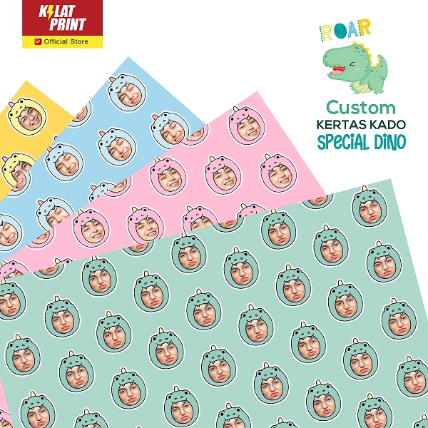 Custom Kertas Kado Wrapping Paper Special Dino by Kilat Print