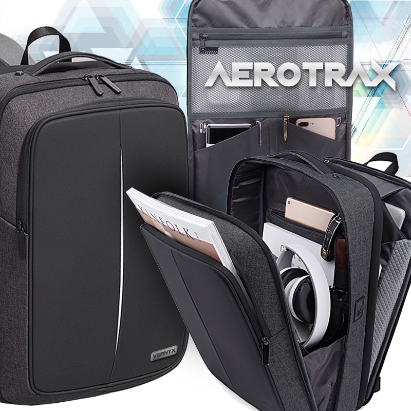 Tas Ransel Punggung Backpack Gendong Tas Kantor Tas Laptop Pria Aerotrax TSJ474 Black