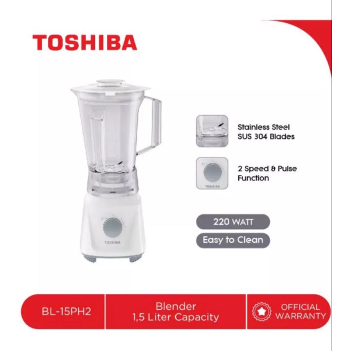 TOSHIBA Blender 1,5 Liter model BL-15PH2 Garansi Resmi 3 tahun