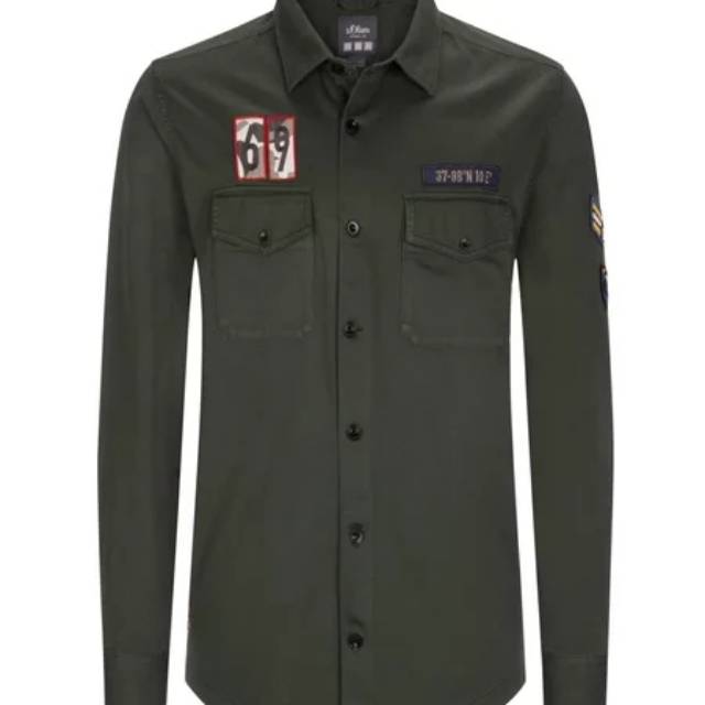 ORIGINAL Kemeja Lengan Panjang Big Size s.Oliver Casual shirt front pocket