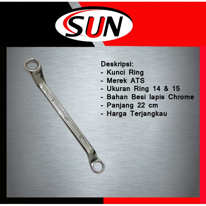 Kunci Ring Mur Baut 14 Mm X 15 Mm Motor / Mobil / Bengkel