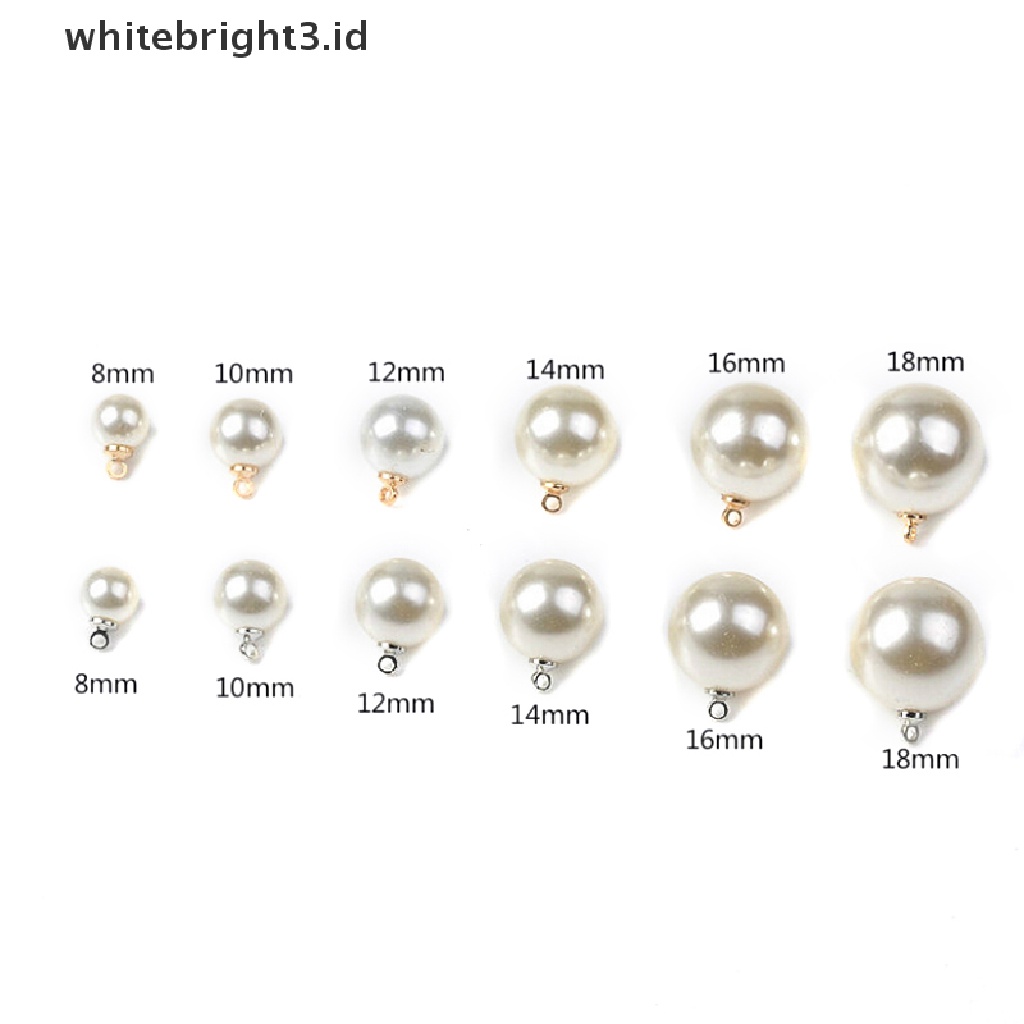 (whitebright3.id) 10pcs / Lot Liontin Mutiara Bulat Untuk Membuat Perhiasan DIY