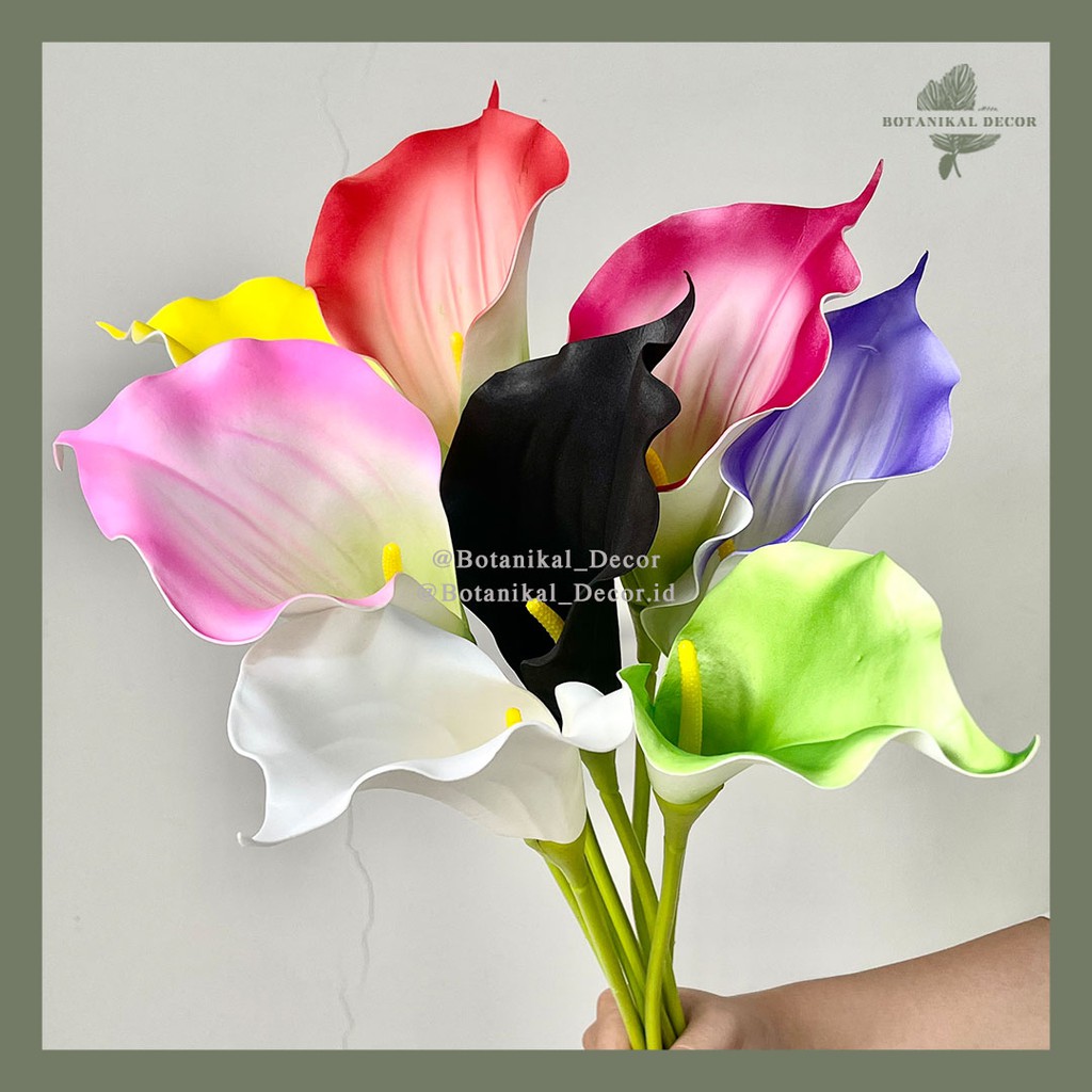 Artificial Flower Latex Jumbo Real Touch Calla Lily Bunga Palsu Impor Hias Dekor Rumah Pesta Kantor