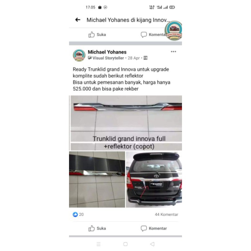 Trunklid Innova Upgradean