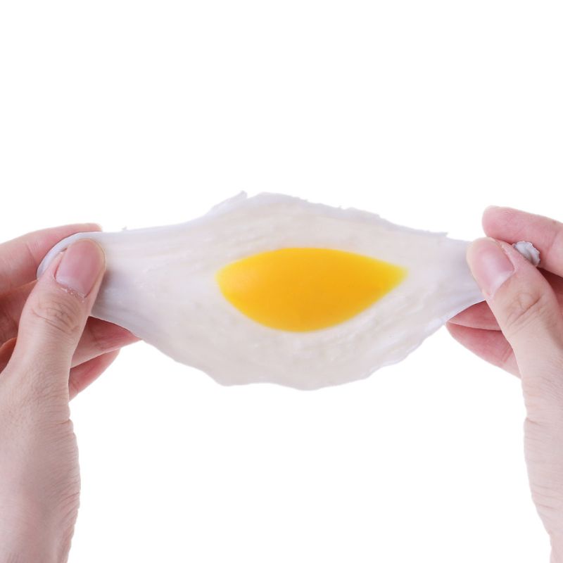 Mary Egg Props Karet Lengket Telur Goreng Mainan Perlengkapan Pesta Kantor Mainan Anti Stres