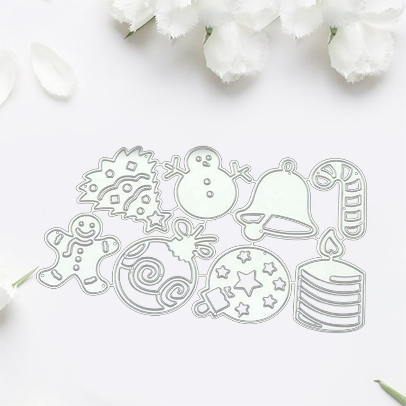 Cetakan Stensil Cutting Dies Motif Natal Bahan Metal Untuk Scrapbook / Craft DIY / Embossing