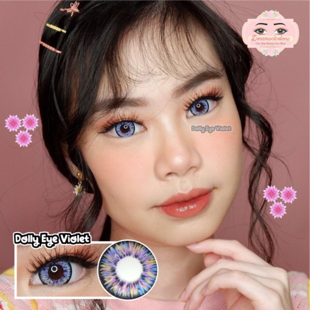 Softlens The Dolly Eye Violet / Ungu Normal Minus Beda Minus