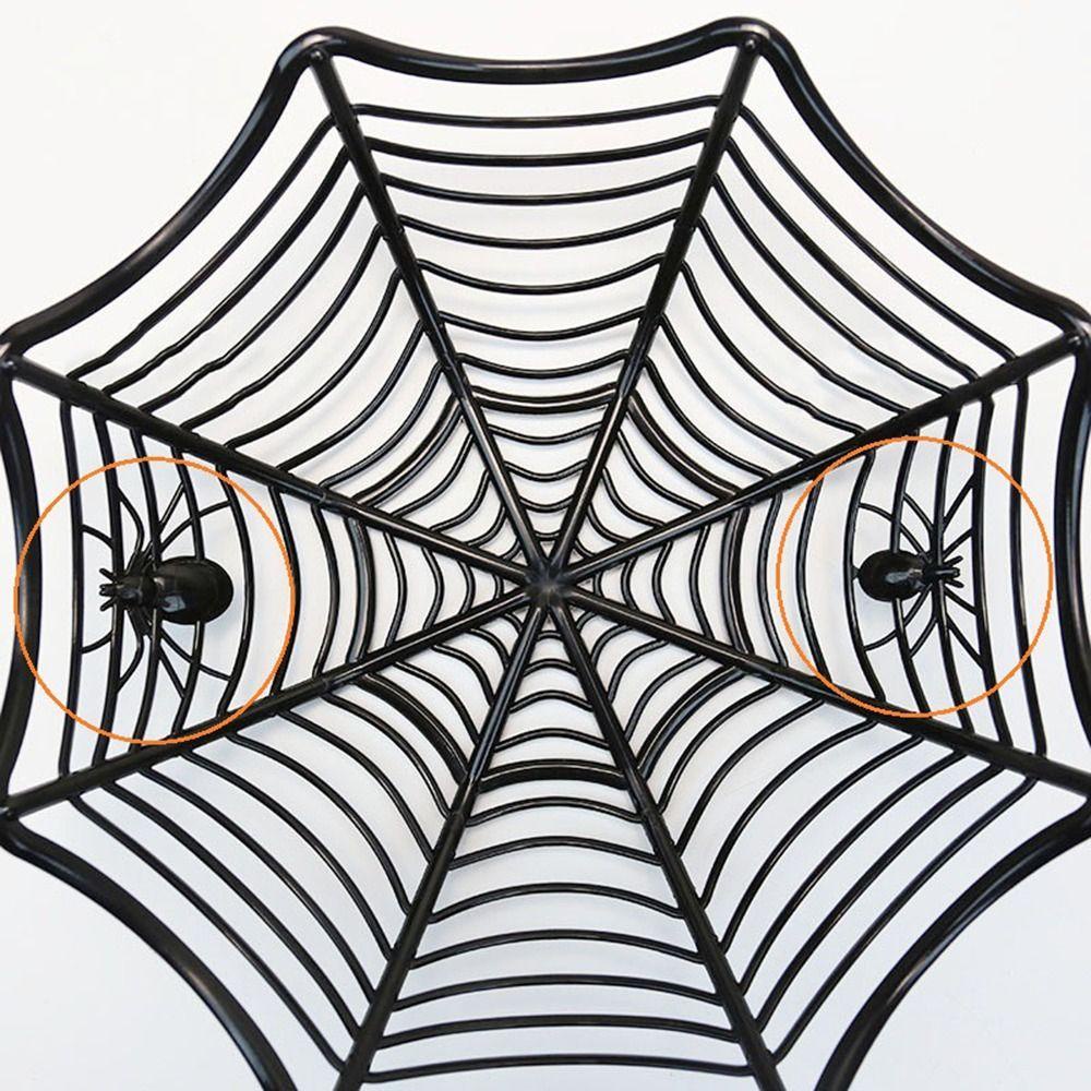 Solighter Halloween Mangkok Buah Keluarga Plastik Susun Alat Peraga Biskuit Kemasan Keranjang Dekorasi Halloween Spider Candy Basket