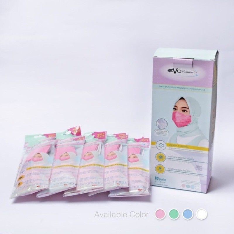 Masker Evo Hijab / Masker Headloop 1 sachet isi 4pc