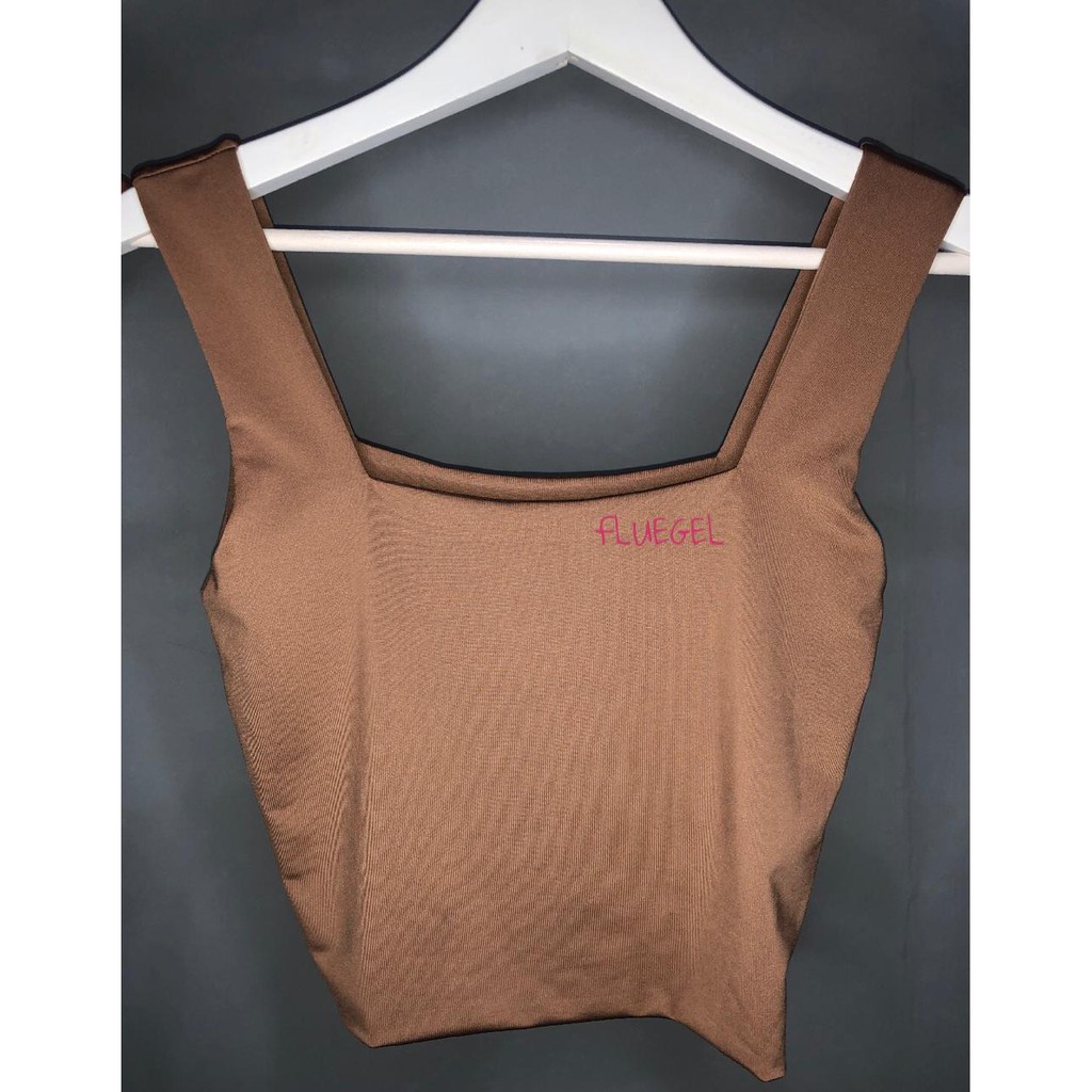 Fluegel Long Mia Crop Top Korea Fashion Atasan Wanita Tank Top Crop Fashion Wanita-MOCCA