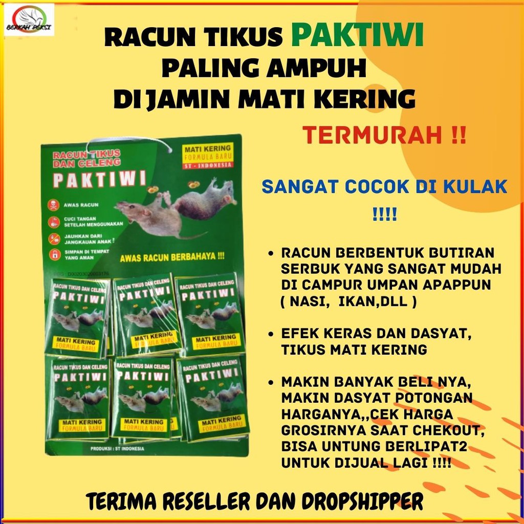 RACUN TIKUS PAKTIWI  AMPUH DIJAMIN ASLI ORIGINAL TIKUS LANGSUNG MATI KERING RACUN