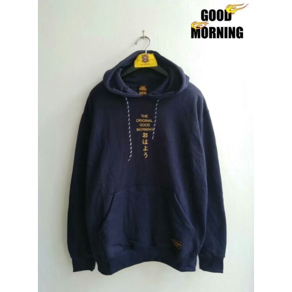 Sweater Hoodie Distro Premium Good Morning Size Jumbo Unisex Pria & Wanita Switer Hodie Bahan Tebal