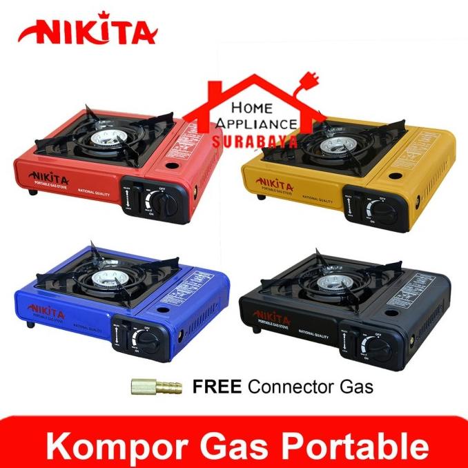 Kompor Portable Camping Nikita 2 IN 1 + Connector LPG Sudah SNI