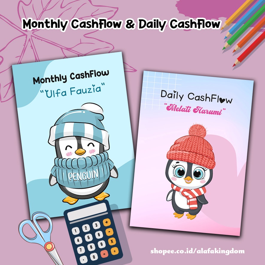 

Alafakingdom 17-18 Financial Planner / Buku Catatan Keuangan / Daily CashFlow / Monthly CashFlow / Buku Catatan CashFlow Harian & Bulanan / Buku Catatan Hutang