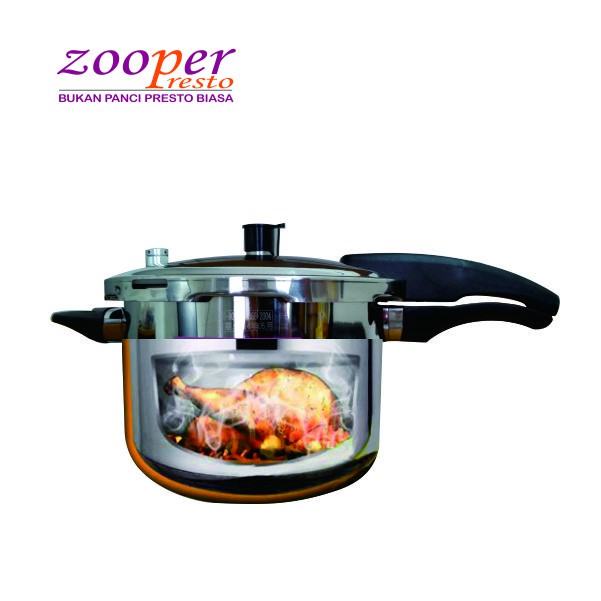 Panci Presto Ayam Tulang Lunak dan Bandeng Duri Lunak ZOOPER 6 Liter Steel -  Anti Gagal Garansi 100