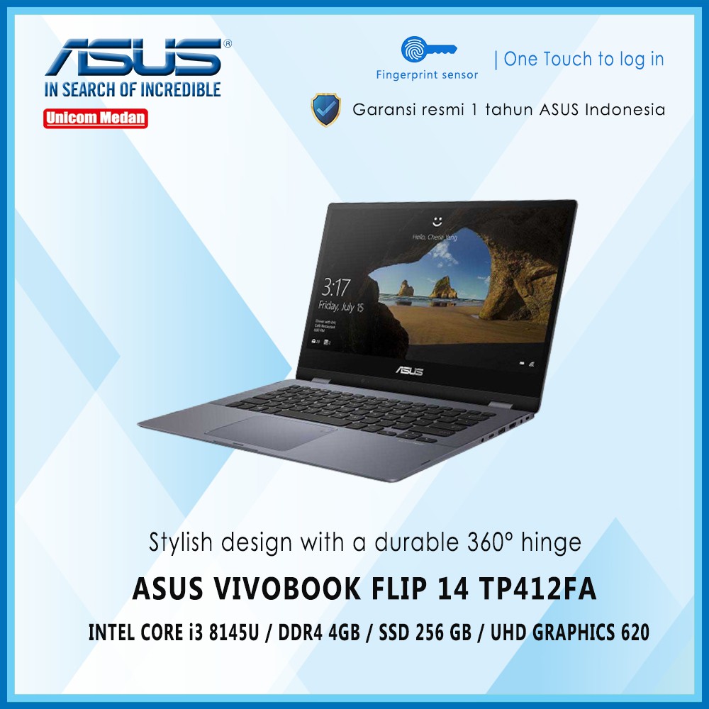 ASUS TP412FA Intel Core i3-8145U/ DDR4 4GB/ 256GB SSD/ W10/ 14&quot; FHD