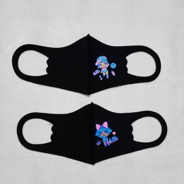 MASKER ANAK KAIN SCUBA MOTIF LOL BAHAN PREMIUM KUALITAS BAGUS