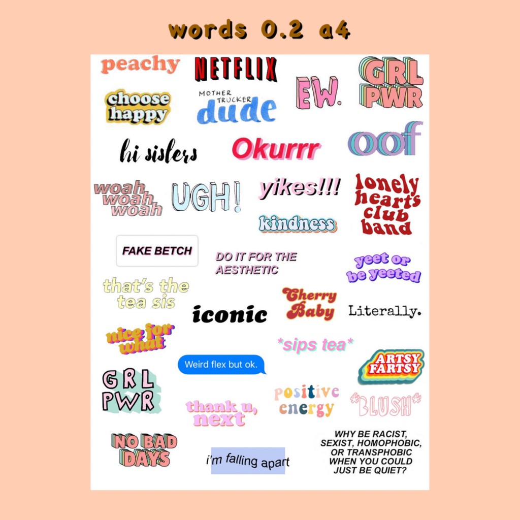

STICKER TUMBLR WORDS 0.2 A4