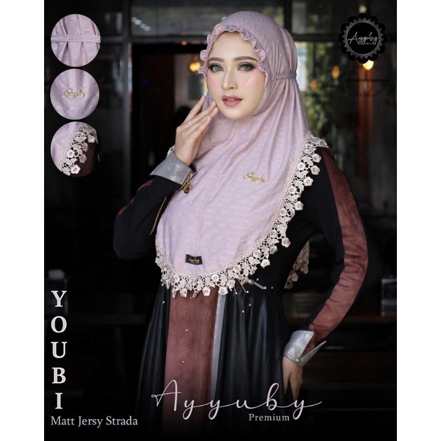Jilbab Hijab Kerudung Bergo Instan Renda Youbi Original Ayyuby