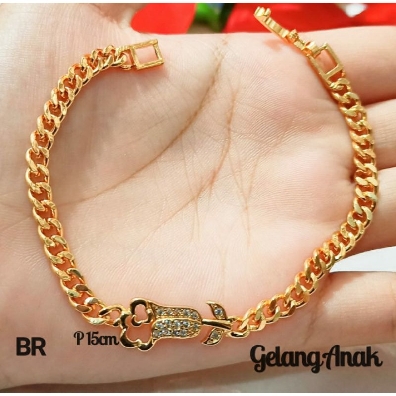 Gelang Anak Rantai Mata Varian motif Perhiasan Anak ABG cantik (COD)