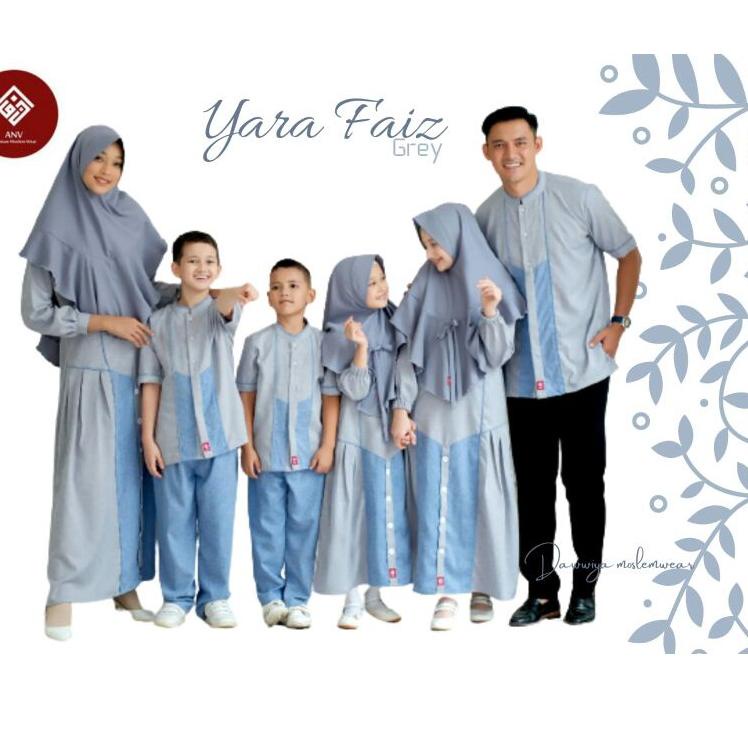 Sarimbit Set Family Koko FAIZ dan Gamis  by ANV warna  Grape dan Blue usia 2 tahun sampai dengan Dew
