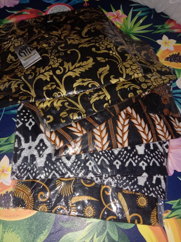 Pagar Batik Hrb026 Kenongo Kemeja Tosca Pendek Pekalongan Padi M L Xl Sogan Tulis Halus Kemeja Batik