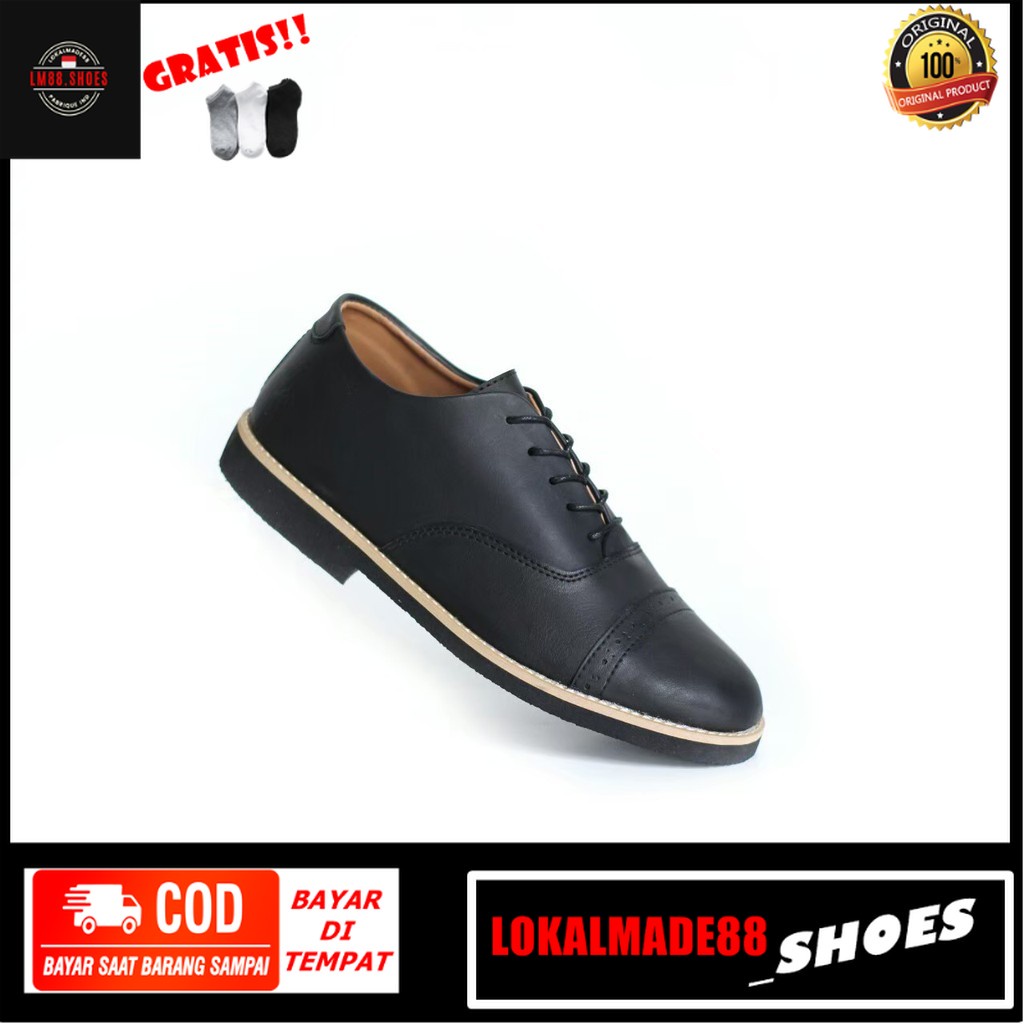 SEPATU PANTOFEL PRIA || SEPATU KULIT PRIA KANTOR FORMAL HITAM || SEPATU PANSUS NAPPA MILANO SADLLE