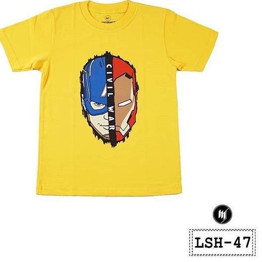 ➢ Kaos Anak Superhero Warna Kuning - LSH47 ✹