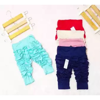 Legging Kerut 4-5 tahun / Celana Anak Perempuan Murah Adem /Celana Harian /Celana Ulat Santai Size L