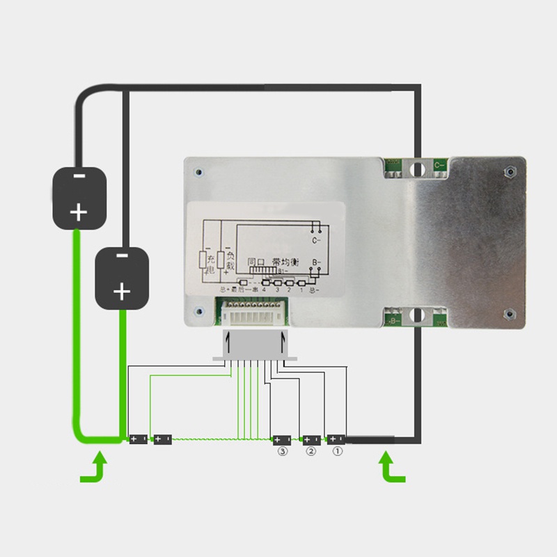 Papan Pelindung Charger Baterai Lithium 8S 24V 60A BMS Li-Iron Dengan Power Battery Balance PCB