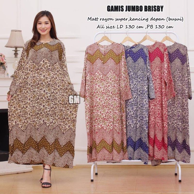 LONGDRESS GAMIS JUMBO SUPER BRISBY AMMIA SHANIKA  DASTER JUMBO KANCING DEPAN BUSUI LONG DRESS LD 130