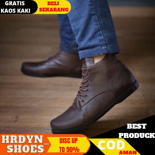 Sepatu Boots Kulit Pria Country Boots Kulit Sepatu Kerja Kantor Pria Sepatu Santai Keren Pria