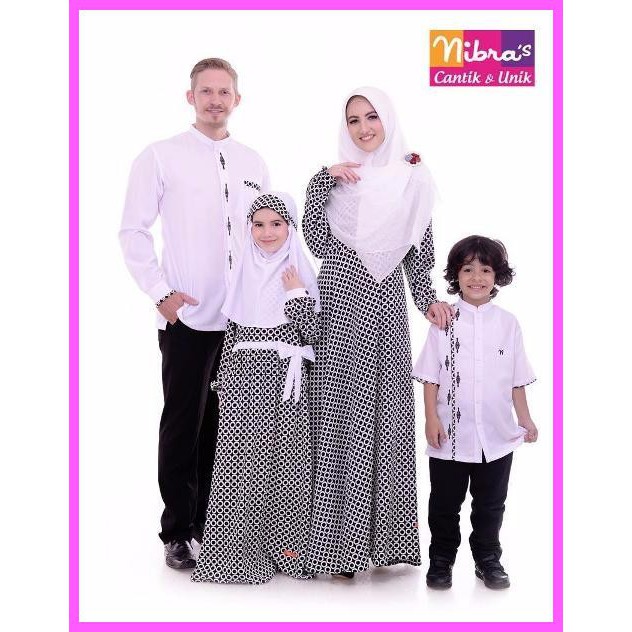 Baju Muslim Couple Nibras Sarkel 46 Putih Baju Sarimbit Muslim Couple Family