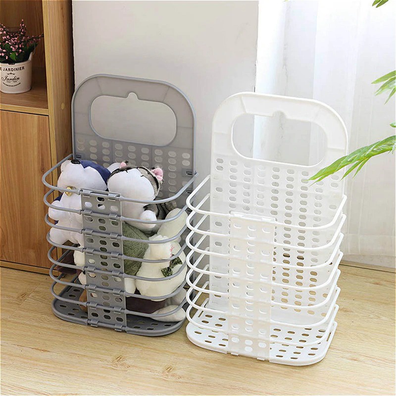 LISHEN Keranjang Lipat Gantung Penyimpanan Pakaian Kotor Foldable Laundry Organizer - YJ38 gray