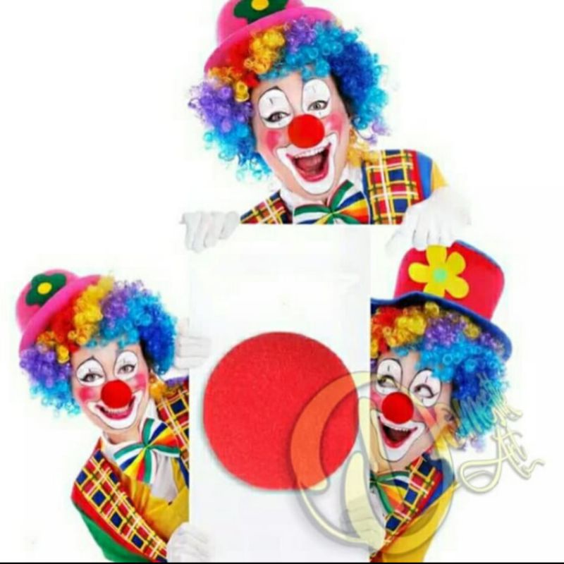 hidung badut merah aksesoris bulat red nose clown party perlengkapan pesta