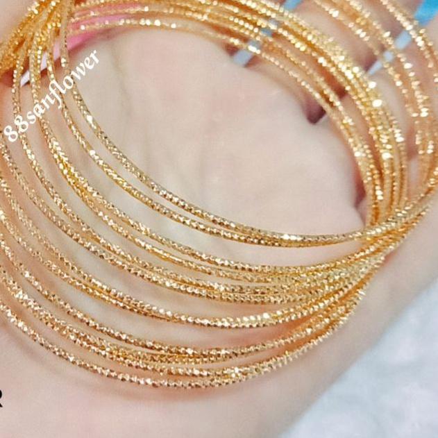 ™ Gelang Keroncong India 12biji Perhiasan Lapis Emas Gelang Kroncong emas ✼