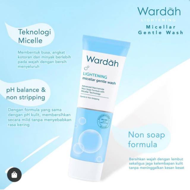 FACIAL WASH Wardah LIGHTENING - Varian WHIP Foam / Micellar Gentle Wash / Gentle Exfoliator Scub Ukuran 100 ml / 50 ml - Biru Sabun Cuci Muka Pembersih Pencuci Wajah Cleanser Pemcuci Face Wash Cleansing Foam Ukuran Besar Kecil Ligtening Ligh tening Fasial