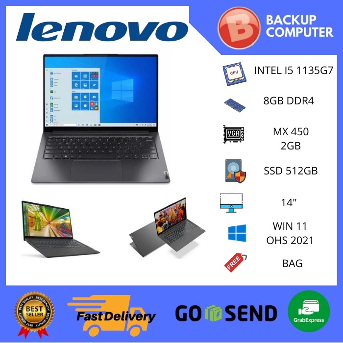 LENOVO IDEAPAD SLIM 5i 14 I5 1135G7 8GB 512SSD MX450 2GB W11+OHS2021 14.0FHD IPS  BLIT  2YR ADP + 2Y