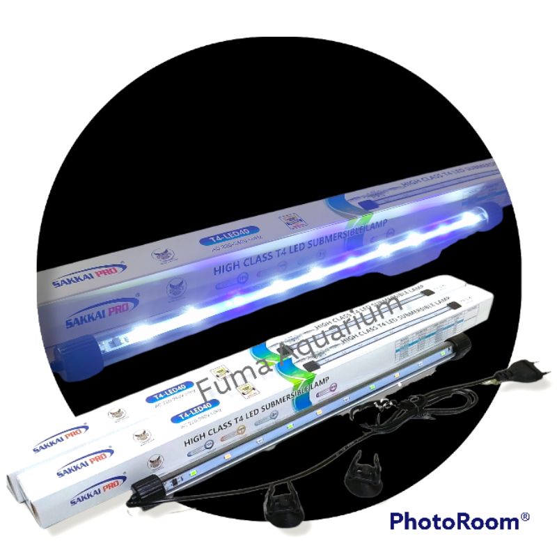 Lampu Celup Aquarium 40cm SAKKAI PRO T4-LED40 Putih Biru 6watt Led Aquarium Aquascape