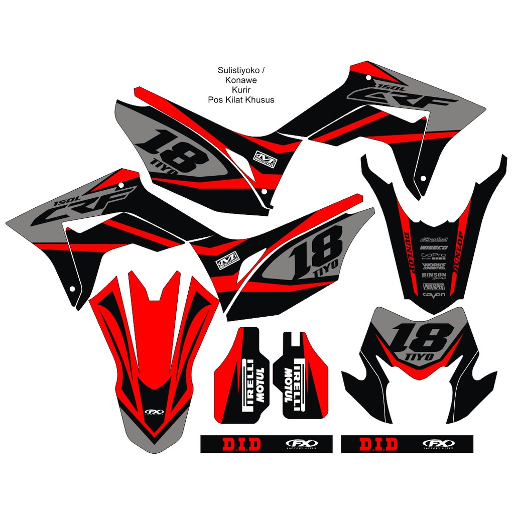 Sticker DECAL CRF 150 L Bisa Custom Stiker Honda CRF 150 L  (77)