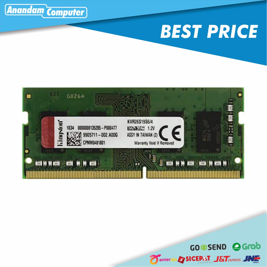 Kingston SODIMM 4GB DDR4 (4GB x 1) 2666MHz (KVR26S19S6/4)
