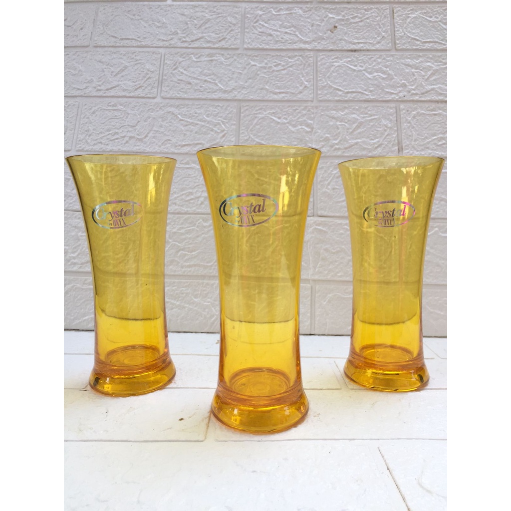 Termurah onyx gelas pilsner 400 ml pilsner glass Bpa Free / gelas jus crystal mika