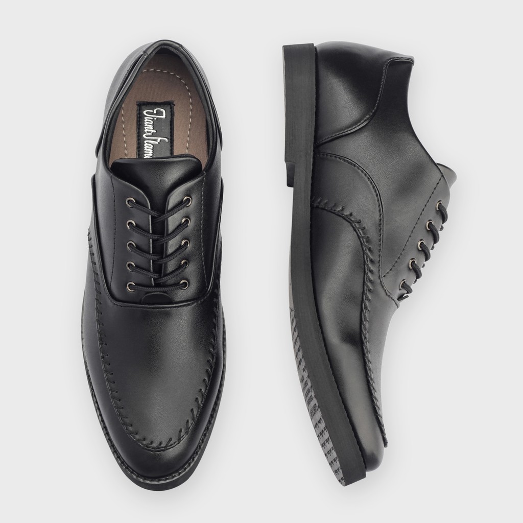 BOLTON BLACK |MNM x GIANT FLAMES| Sepatu Pantofel Pria Oxford Formal / Kantor ORI