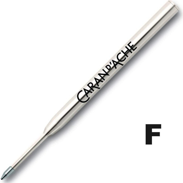 

(TERLARIS) Caran D'ache Goliath Ballpoint Pen Refill Fine Black (Pack of 2)