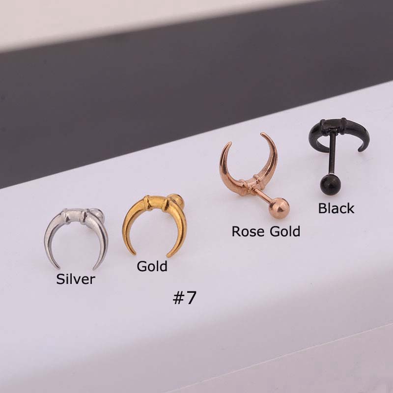 1pc Anting Desain Tengkorak Ular Bahan Stainless Steel Panjang 6mm Untuk Unisex