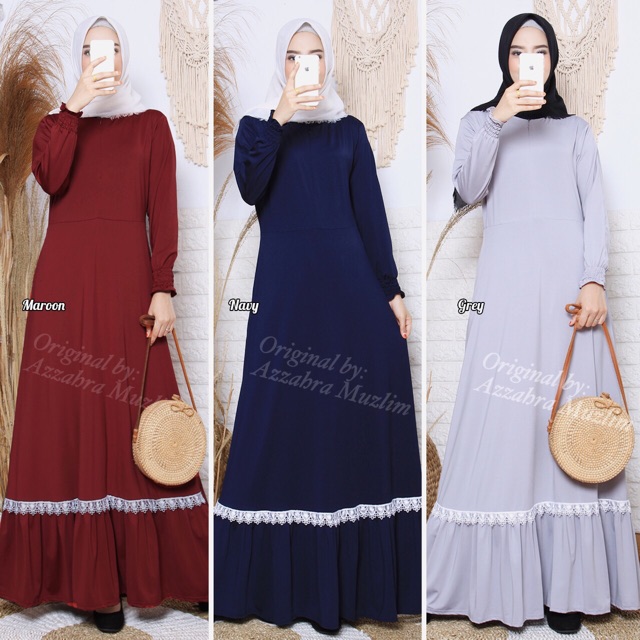 Gamis Jersey Super Remple Renda Busui+saku kanan / R.15 - 153-5068