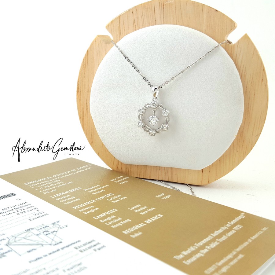 AG Jewellery D0218002 - Liontin Berlian GIA Certificate F VVS1