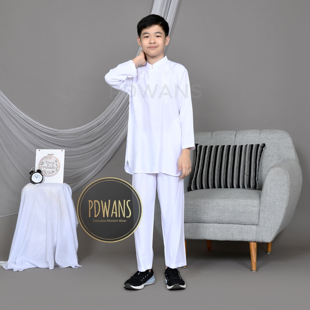 BAJU KOKO Pakistan Remaja Putih Setelan Anak 5 6 7 8 9 10 Tahun BGM09 PDWANS