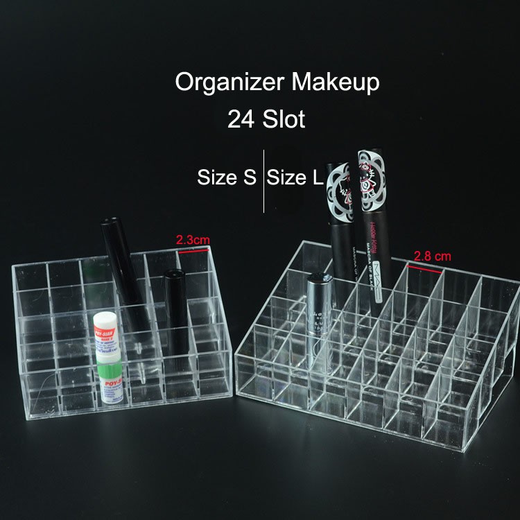 GK-112 Tempat Lipstik Kosmetik Penyimpanan makeup Organizer bahan Akrilik 24 Sekat