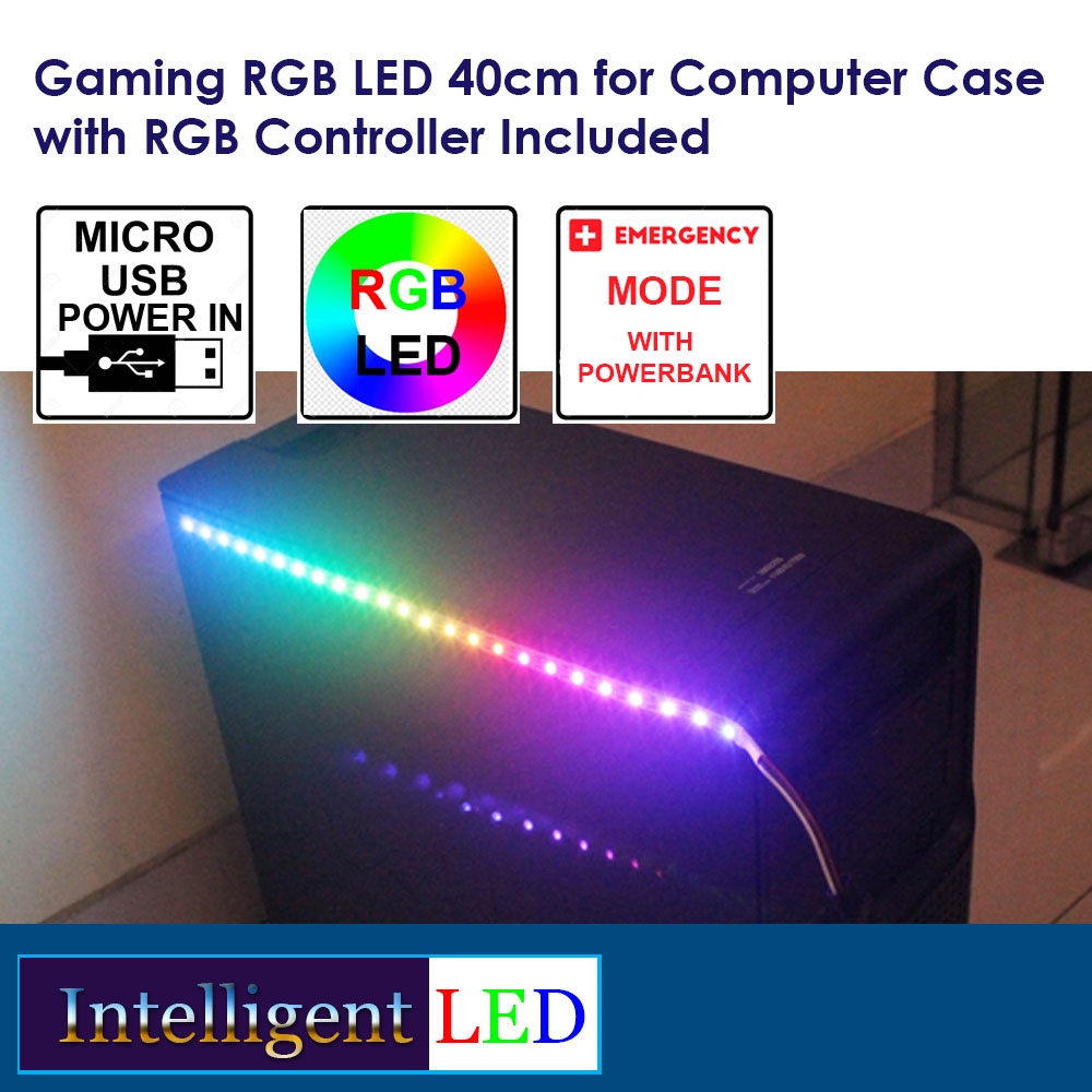 Gaming RGB LED 20cm for Computer Case with RGB Controller Included